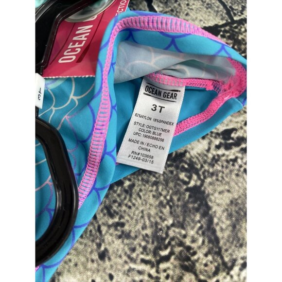 Ocean Gear Girls 3T short sleeve 2-Pc RASHGUARd UPF 50+ Sun Protection - Picture 7 of 7